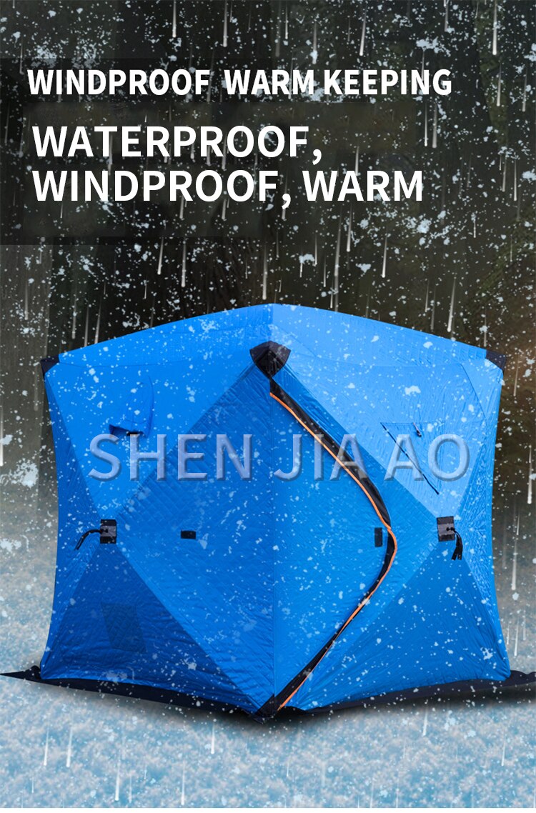 Cheap Goat Tents Outdoor Winter Fishing Tent Cotton warm and Thickened Cold proof multi person snow fishing house Easy to carry winter fishing   